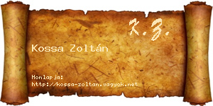Kossa Zoltán névjegykártya