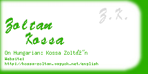 zoltan kossa business card